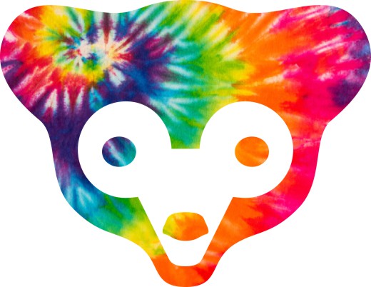 Chicago Cubs rainbow spiral tie-dye logo vinyl decal